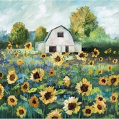 Inkstry Sunflower Barn Gallery Wrap Canvas Print