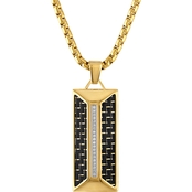 Esquire 1/10 CTW Gold Ion Plated and Black Carbon Fiber Pendant