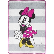 Minnie Gray Stripe Blanket