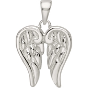 Sterling Silver Polished Angel Wings Charm