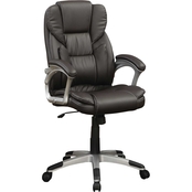 Coaster Dark Brown Leatherette Silver Office Chair