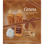 Caress Shea Butter and Brown Sugar Bar Soap and Exfoliating Body Wash Gift Set