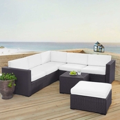 Crosley Biscayne Outdoor Wicker 5 pc. Sectional Set