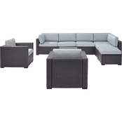 Crosley Biscayne 7 pc. Wicker Sectional Set
