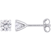 Sofia B. Sterling Silver 1 ct. DEW Moissanite Solitaire Stud Earrings
