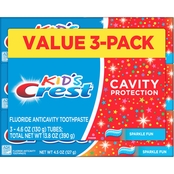 Crest Kid's Sparkle Fun Cavity Protection Toothpaste 3 pk.
