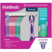 Skintimate Disposable Razors and Shave Gel Gift Set