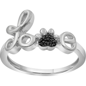 Animal's Rock Sterling Silver Black Diamond Accent Love Ring