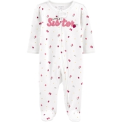 Carter's Infant Girls Little Sister 2 Way Zip Cotton Sleep and Play