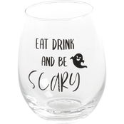 Gibson Home Eat Drink and Be Scary 18 oz. Stemless Wine Glass