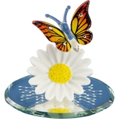 Glass Baron Butterfly Daisy Figurine