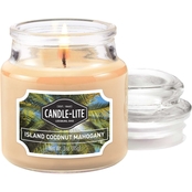 Candle-lite Island Coconut Mahogany 3 oz. Jar Candle