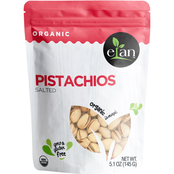 Elan Organic Sea Salted Pistachios Gluten-Free GMO-Free, Vegan 8 units, 5.1 oz. ea.
