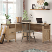 Sauder Orchard Oak L Shaped Home Office Desk