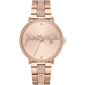 Kendall + Kylie Metal Bedazzled Logo Analog Watch