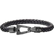 Bulova Latin Grammy Black Braided Leather Bracelet