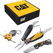 CAT 3 Piece 12 in 1 Multi Tool, Knife & Key Chain Set