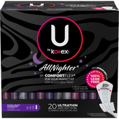 U by Kotex Allnighter Ultra Thin Extra Heavy Overnight Pads with Wings 20 ct.
