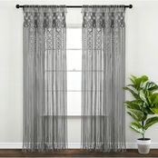 Lush Decor Boho Macrame Textured Cotton Window Curtain Single 40X84