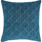 Freshmint Geometric Chenille Woven Jacquard Reversible Accent Pillow