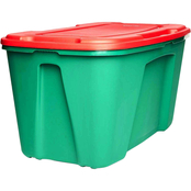 Homz 49 gal. Christmas Storage Tote Container with Wheels and Lid