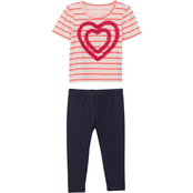 Gumballs Infant Girls Heart Chiffon Applique Top and Jeggings 2 pc. Set