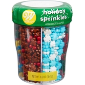 Wilton 6-Cell Assorted Christmas Shapes Sprinkles, 6.5 oz.