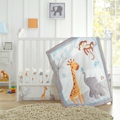 Grand Avenue Happy Giraffe and Elephant 3 pc. Crib Bedding Set