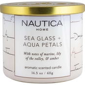 Nautica Sea Glass & Aqua Petals 14.5 oz. 3-Wick Jar Candle
