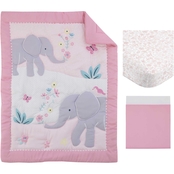 Carter's Floral Elephant 3 pc. Nursery Crib Bedding Set