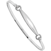 Sterling Silver and Rhodium Plated Children's ID Bangle