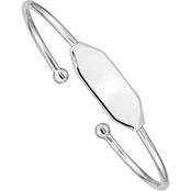 Sterling Silver and Rhodium Plated Children's Polished ID Cuff Bangle