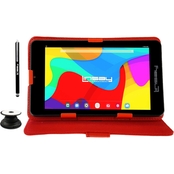 Linsay 7 in. 2GB RAM 32GB Tablet with Red Case, Holder and Pen