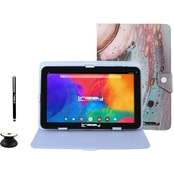 Linsay 10.1 in. 2GB RAM 32GB Tablet with Case, Holder and Pen Bundle