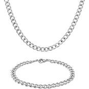 Stainless Steel Curb Chain 2 pc. Set