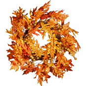 National Tree Company 24 in. Maple Leaf and Berry Wreath