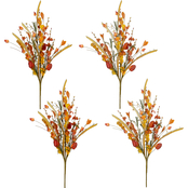 National Tree Company 22 in. Autumn Wildflowers Spray, Set of Four