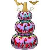 National Tree Company 13 in. LED Lit Iridescent Stacked Pumpkins Decor