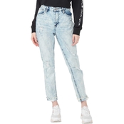 Almost Famous Juniors Destructed High Rise Mom Jeans