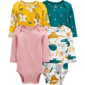 Carter's Infant Girls Long Sleeve Floral Bodysuits 4 pk.