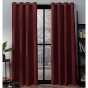 Exclusive Home Oxford Sateen Blackout Grommet Top Curtain Panel Pair