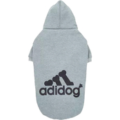 Fresh Pawz Adidog Gray Logo Pet Hoodie