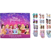 Disney Princess Little Girls Boxed 12 Days of Girls Socks