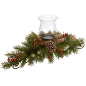 National Tree Company 30 in. Frosted Berry Centerpiece and Candle Holder