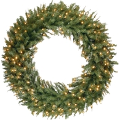 National Tree Company 48 in. Norwood Fir Wreath with Warm White LED Lights