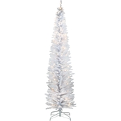 National Tree Company 7 ft. Silver Tinsel Tree with Clear Lights