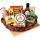 Deli Direct Wisconsin Cheese & Sausage Medium Gift Basket with Cutting Board
