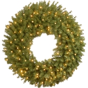 National Tree Company 36 in. Norwood Fir Wreath with Dual Color LED Lights