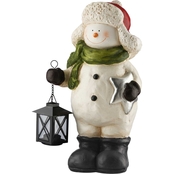 National Tree Company 16 in. Snowman with Lantern Decoration