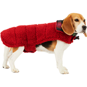 Youly The Nature Lover Red and Plaid Reversible Dog Puffer Coat